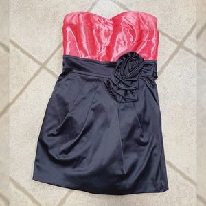 Strapless Pink/Grey Mini Dress